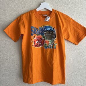 NWT Vintage Y2K Disney Pixar Finding Nemo Shark Bait Orange T Shirt Youth S
